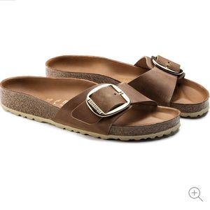 Madrid Big Buckle Oiled Leather Sandal